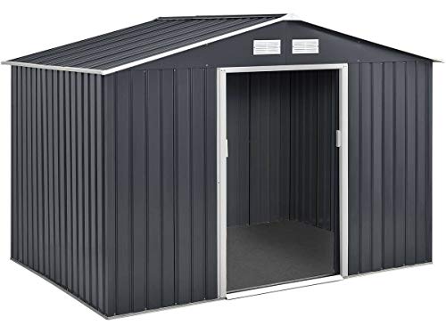 Habitat et Jardin - Abri de Jardin Métal Vegas 5.29 m² Gris - Cabane de Jardin avec Porte Coulissante - Acier Galvanisé et Anti-Corrosion